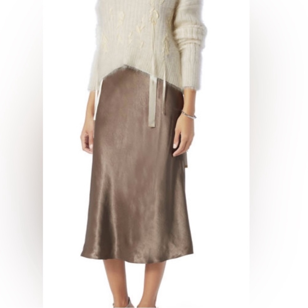 Vince Midi Satin Skirt